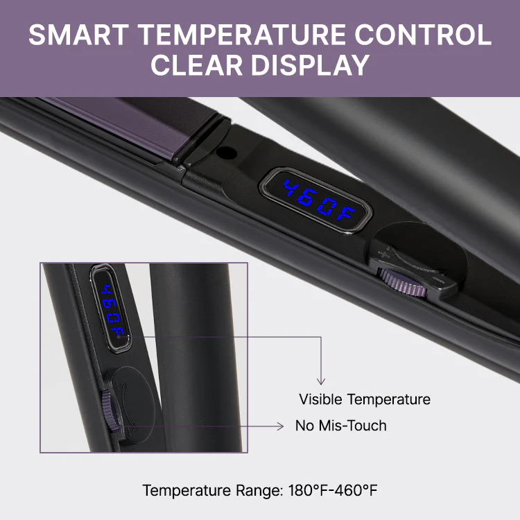 US only | 1PC Hair Straightener, Up to 460°F, Quick, Smooth & Frizz-Free Styling Tool for Wigs and Natural Hair, Travel-Friendly | Add-on item - Image 4