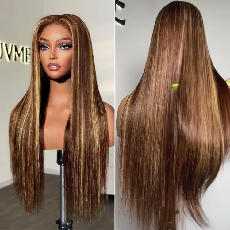 Crazy Wednesday | Luvme Hair 180% Density Honey Blonde Highlight Silky Straight Glueless 5x5 Closure HD Lace Long Wig - US Only - Image 6