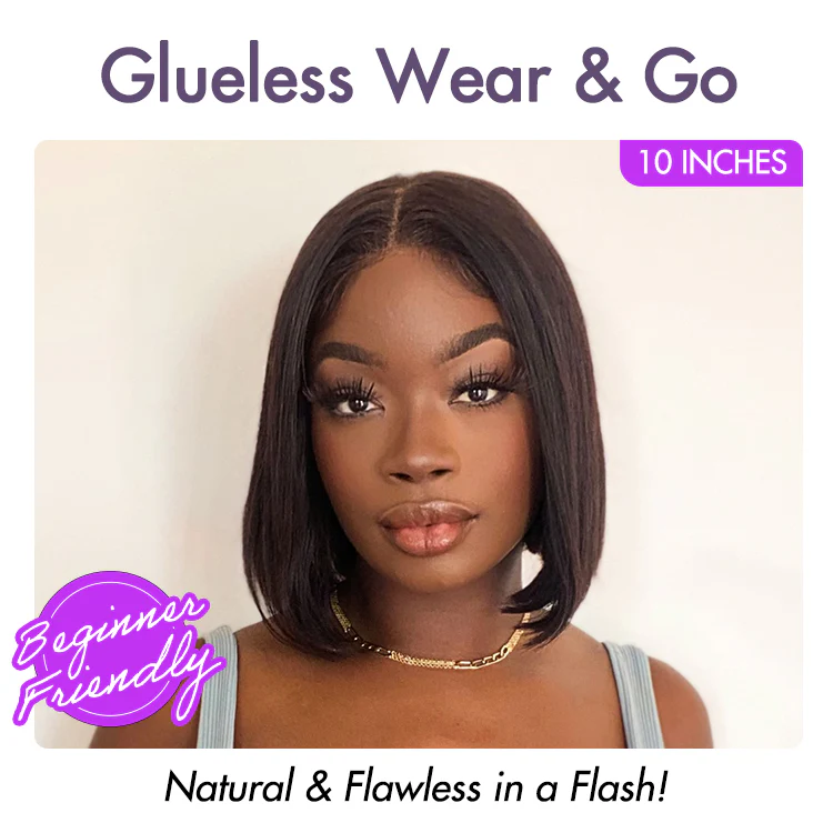 My GO-TO BOB™ - Glueless 5x5 Closure HD Lace Silky Straight Human Hair Wig - Image 3