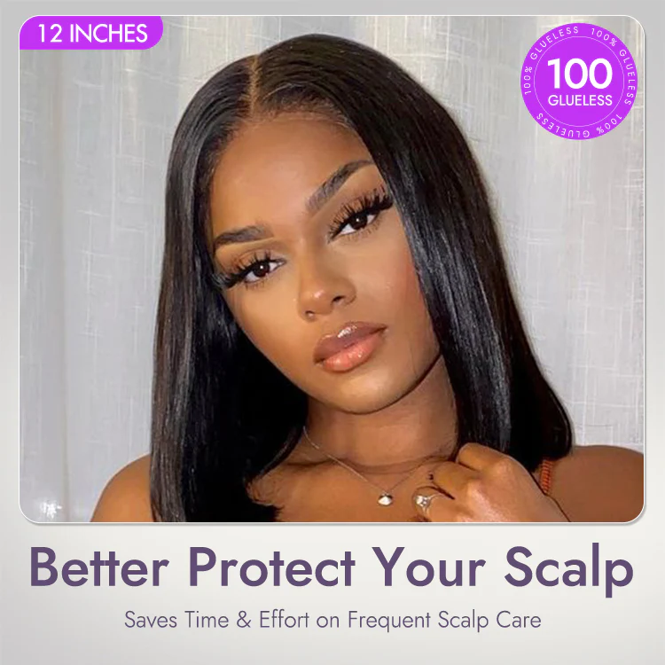 My GO-TO BOB™ - Glueless 5x5 Closure HD Lace Silky Straight Human Hair Wig - Image 4