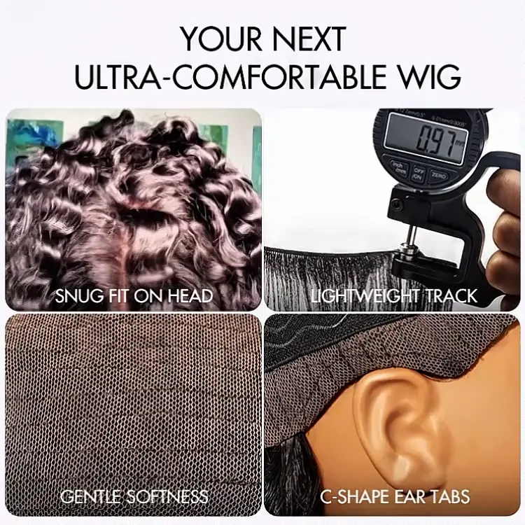 AiryFit™ Scalp Care Wigs | Effortless Water Wave Snugfit Glueless 5x5 Closure Pre-Cut Lace Curly Wig - Image 13