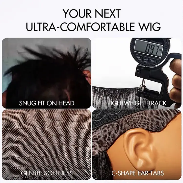 AiryFit™ Scalp Care Wigs | Silky Blunt Cut Bob Snugfit Glueless Minimalist HD Lace Short Wig Pre-Cut Lace - US Only - Image 3