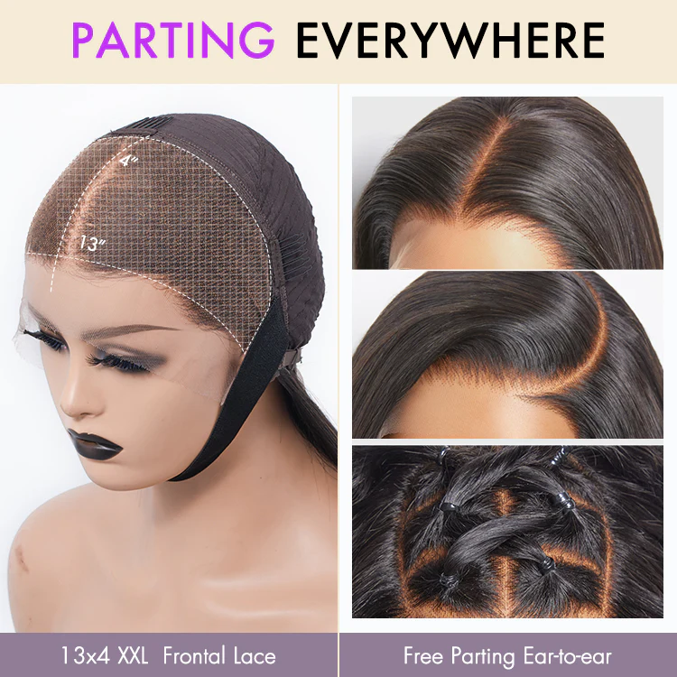 24 Inches=$229.9 | Natural Hairline Silky Straight Glueless 13x4 Frontal Lace Wig Human Hair - Image 2