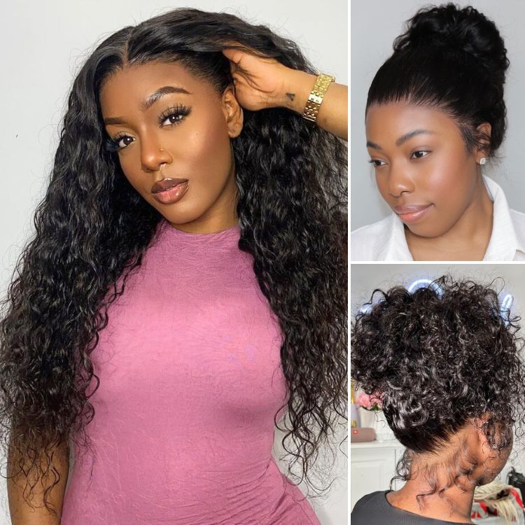 18 Inches=$169.9 | Water Wave 360 Lace Flexi-Fit Invisi Drawstring Cap Long Wig 100% Human Hair Pre-bleached & Pre-plucked & Pre-Cut Lace - Image 4