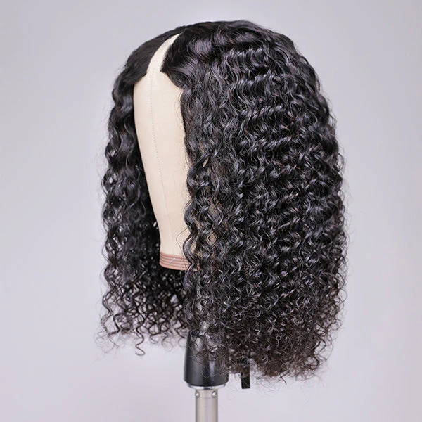 Beginner Friendly Deep Curly V Part Natural Scalp Glueless Mid Part Long Wig 100% Human Hair - US Only - Image 5
