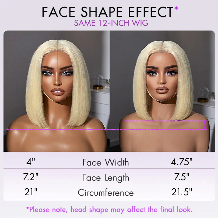 Easily Redyed 613 Blonde Blunt Cut Bob Wig Glueless Deep Middle Part 2x6 HD Lace Wig Pre-Cut Lace - Image 7