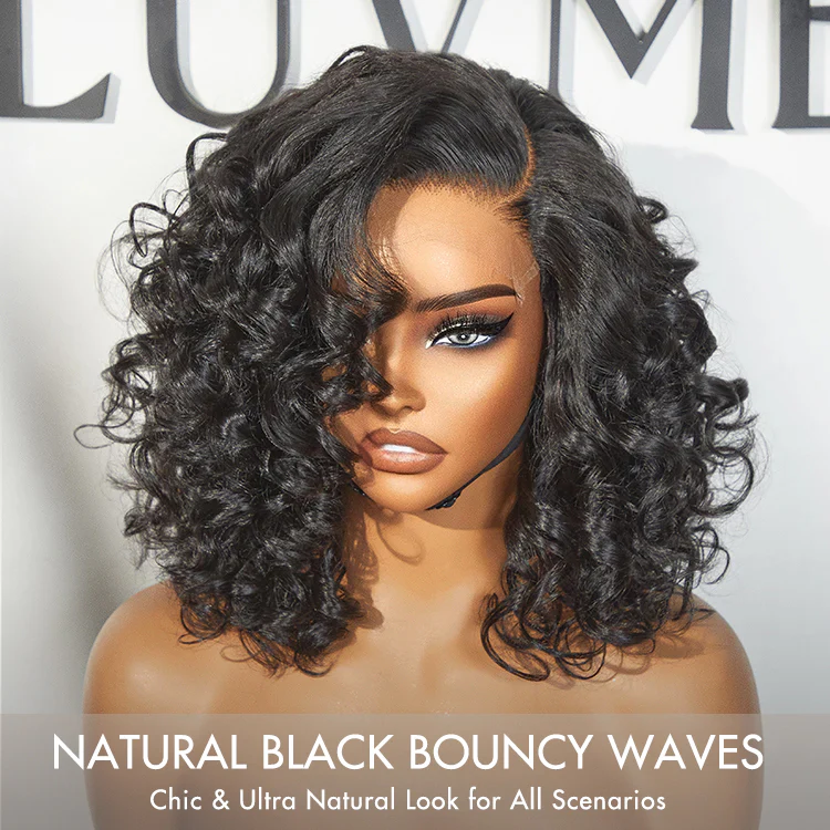 Effortless Elegance Copper Highlight / Natural Black Bouncy Curl Wig Minimalist HD Lace Glueless Wig Pre-Cut Lace - Image 7
