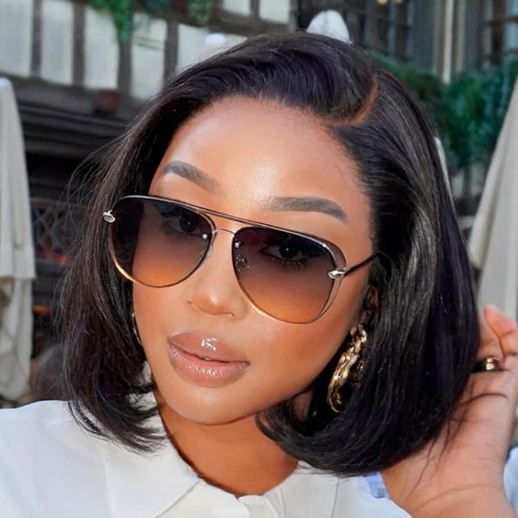 Exclusive Discount | Super Natural C Part Natural Black / Blonde Highlight Glueless Lace Bob Wig 100% Human Hair | Fits All Face Shapes - Image 2