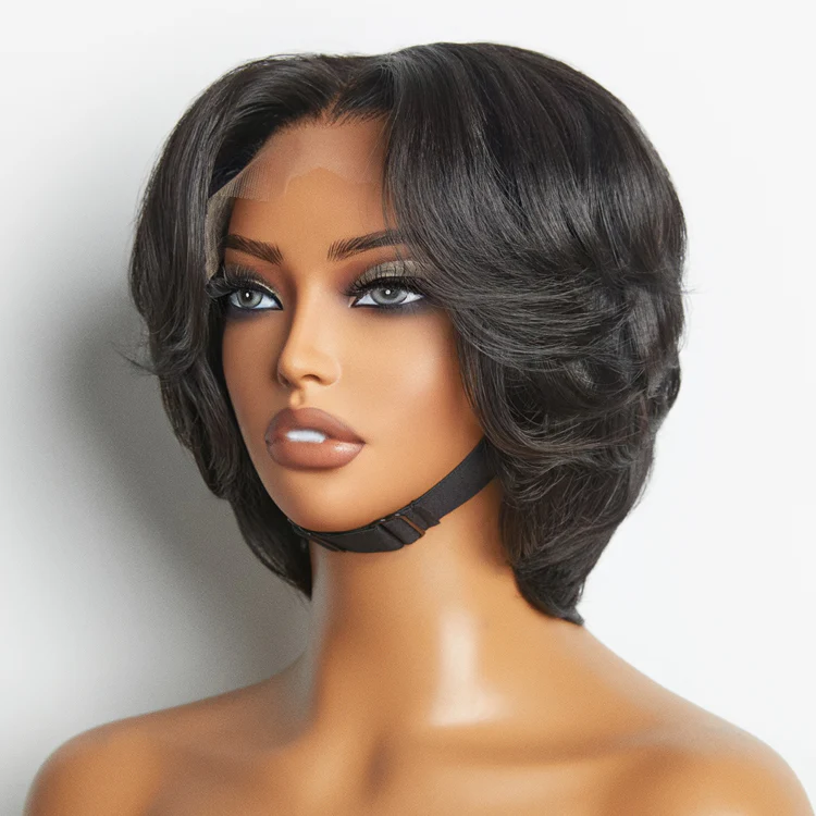 Exclusive Sale | 1 SEC INSTALL WIG | Elegant Boss Vibe Short Pixie Cut Natural Black / Ombre Brown Glueless Minimalist HD Lace Wig Ready to Go - Image 10