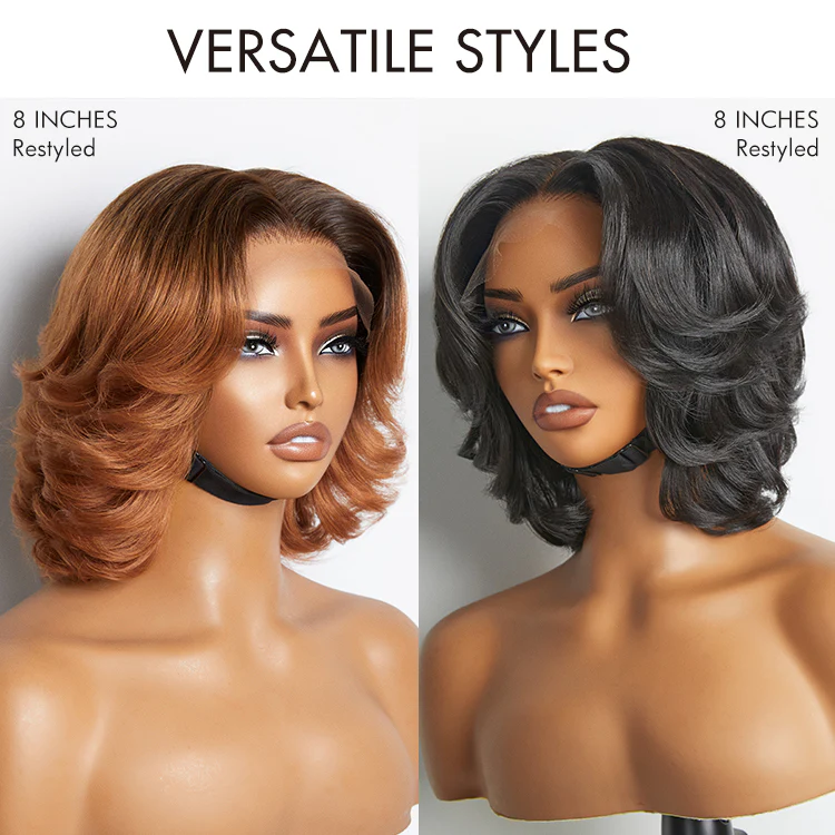 Exclusive Sale | 1 SEC INSTALL WIG | Elegant Boss Vibe Short Pixie Cut Natural Black / Ombre Brown Glueless Minimalist HD Lace Wig Ready to Go - Image 7
