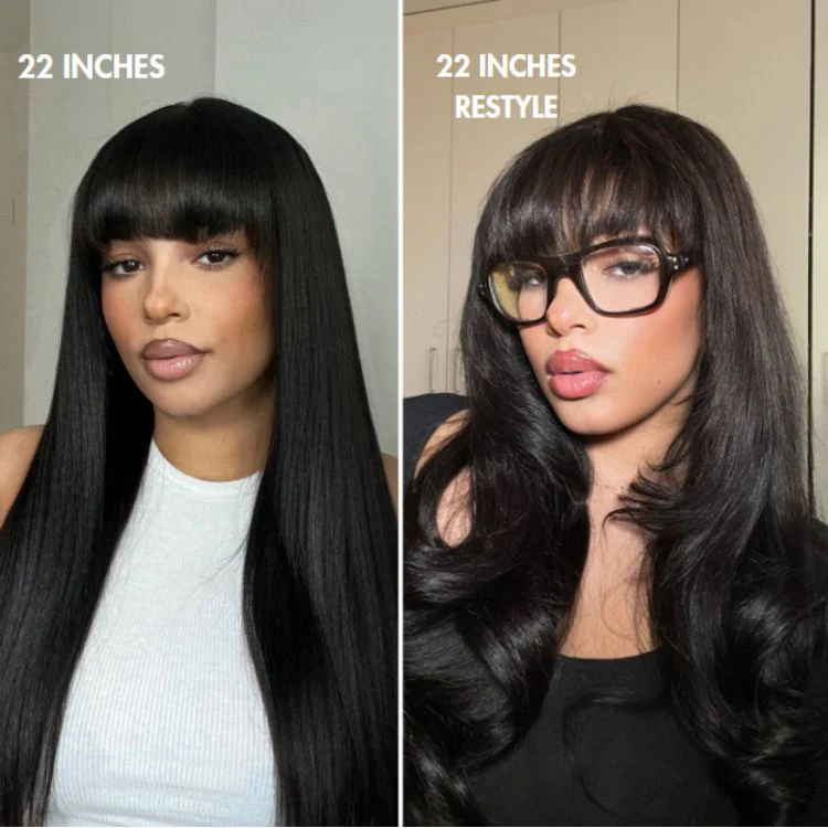 Exclusive Sale | Breathable Cap Yaki Straight Ultra Natural Minimalist Lace Long Wig with Bangs - Image 2
