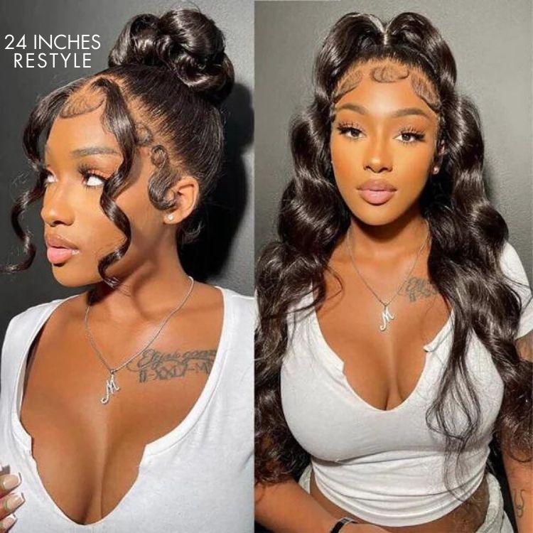 Exclusive Sale | 360 Lace Invisi Drawstring Super Natural Hairline Water Wave Free Part Human Hair Wig Pre-Cut Lace - Image 7