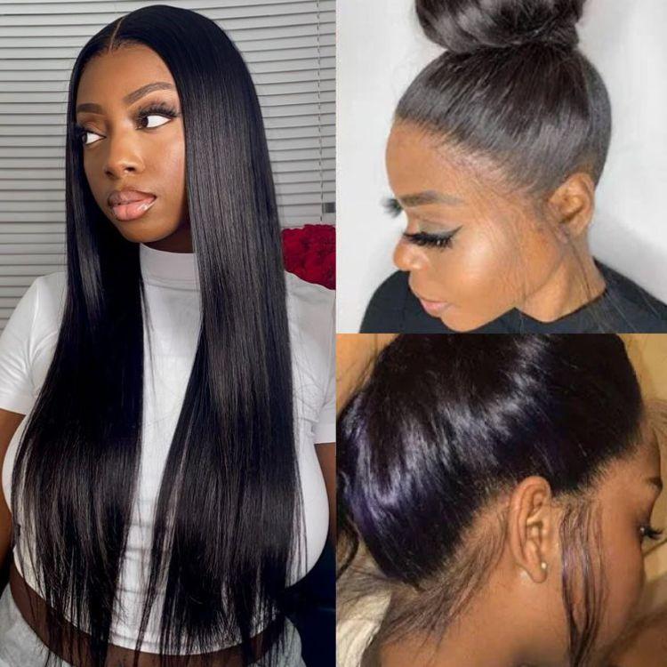 Exclusive Sale | 360 Lace Invisi Drawstring Super Natural Hairline Water Wave Free Part Human Hair Wig Pre-Cut Lace - Image 9