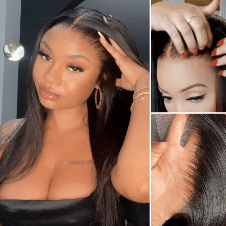 Exclusive Sale | PreMax Wigs | Super Natural Hairline Silky Straight Glueless 13x4 Frontal Lace Wig Human Hair Pre-Cut Lace - Image 2
