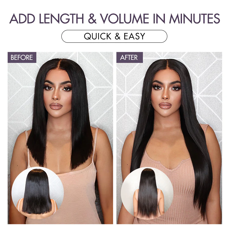 Exclusive Sale | Straight / Burmese Curly / Body Wave / Kinky Curly / Yaki Straight / Kinky Straight Clip in Hair Extensions Real Human Hair Pieces 135g 9pcs / 7pcs with Free Gift - Image 4