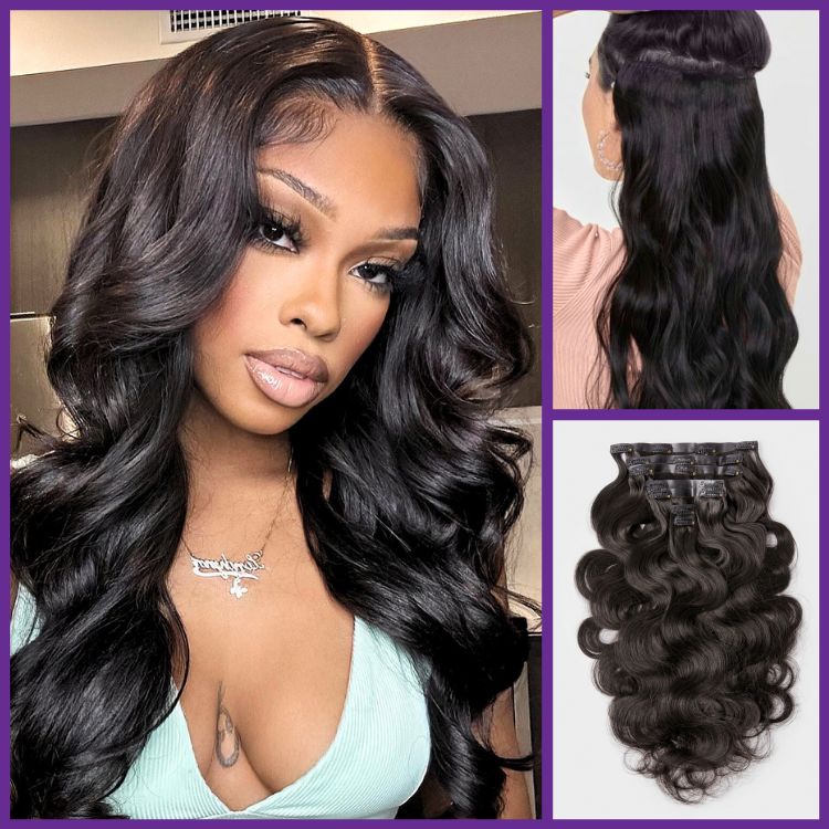 Exclusive Sale | Straight / Burmese Curly / Body Wave / Kinky Curly / Yaki Straight / Kinky Straight Clip in Hair Extensions Real Human Hair Pieces 135g 9pcs / 7pcs with Free Gift - Image 6