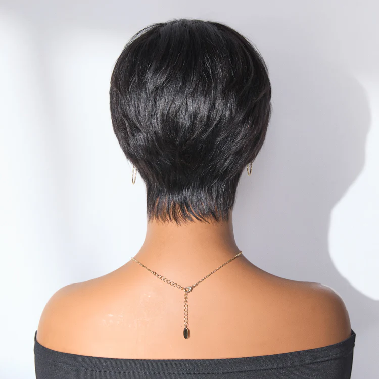 Exclusive Sale | Throw On & Go Short Cut with Bangs Wig Ultra Comfort Cotton Cap Glueless Wig Hair Loss Friendly - US Only - Image 10