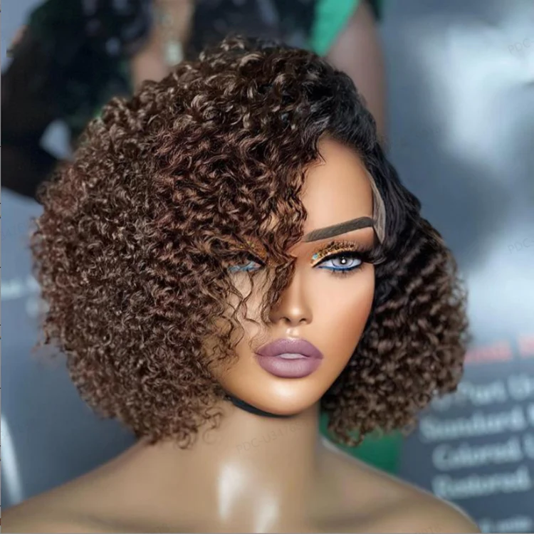 Exclusive Sale | Trendy Short Cut Curly Minimalist HD Lace Glueless Side Part Wig 100% Human Hair - Image 10