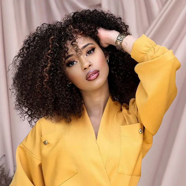 Limited Restock | Throw On & Go | Full & Highlight Afro Curly Wig With Bangs- US Only - Image 2
