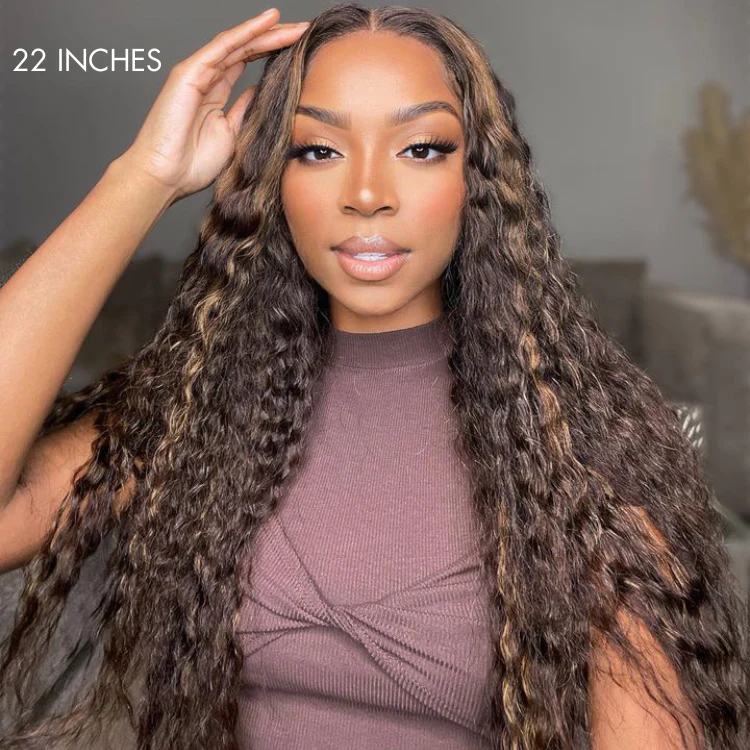 Boho-Chic | Flowy Bohemian 5x5 Closure Lace Glueless Mid Part Long Curly Wig 100% Human Hair - US Only - Image 10