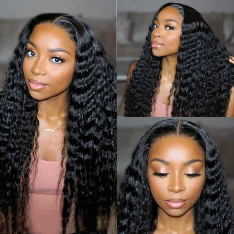 Boho-Chic | Flowy Bohemian 5x5 Closure Lace Glueless Mid Part Long Curly Wig 100% Human Hair - US Only - Image 2