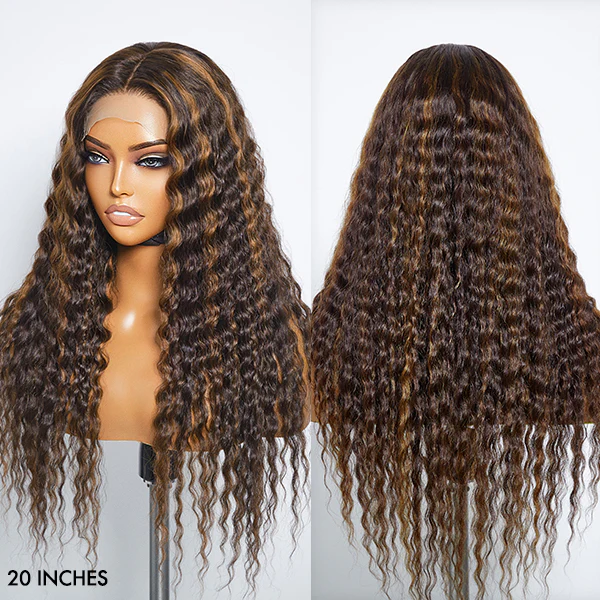 Boho-Chic | Flowy Bohemian 5x5 Closure Lace Glueless Mid Part Long Curly Wig 100% Human Hair - US Only - Image 6