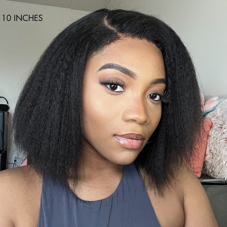 Natural Kinky Straight Glueless 5x5 / 13x4 HD Lace Long Wig 100% Human Hair - US Only - Image 5
