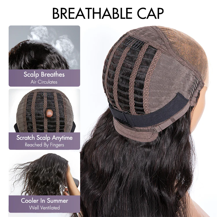 1 SEC INSTALL WIG | Gorgeous Natural Black Loose Wave 5x5 Closure Lace Glueless Short Wig 100% Human Hair | Large & Small Cap Size - Image 11