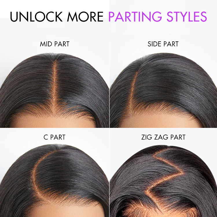 1 SEC INSTALL WIG | Gorgeous Natural Black Loose Wave 5x5 Closure Lace Glueless Short Wig 100% Human Hair | Large & Small Cap Size - Image 6