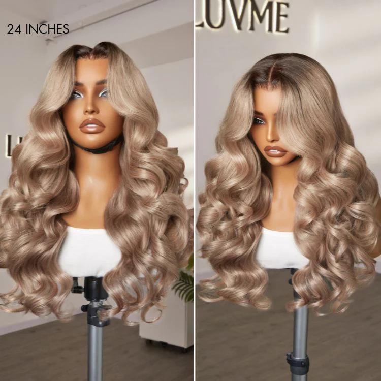 Ash Blonde Loose Body Wave 5x5 Closure Lace Glueless Wig Breathable Cap - Image 9