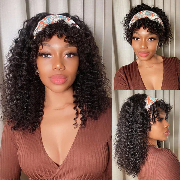 Throw On & Go Deep Wave No Lace Glueless Long Headband Wig 100% Human Hair - US Only - Image 3