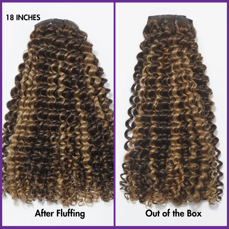 Highlights Silky Straight / Kinky Curly / Deep Wave Clip in Extensions Human Hair 135g 9pcs / 7pcs with Free Gift - Image 8