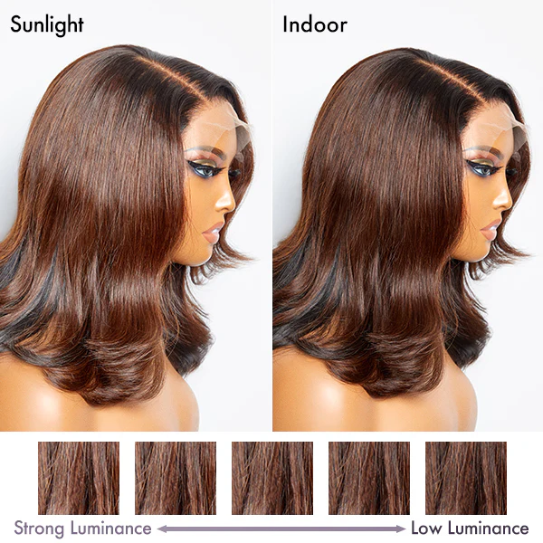 Brown with Black Peekaboo Loose Body Wave Glueless 5x5 Closure Lace Wig - Image 5