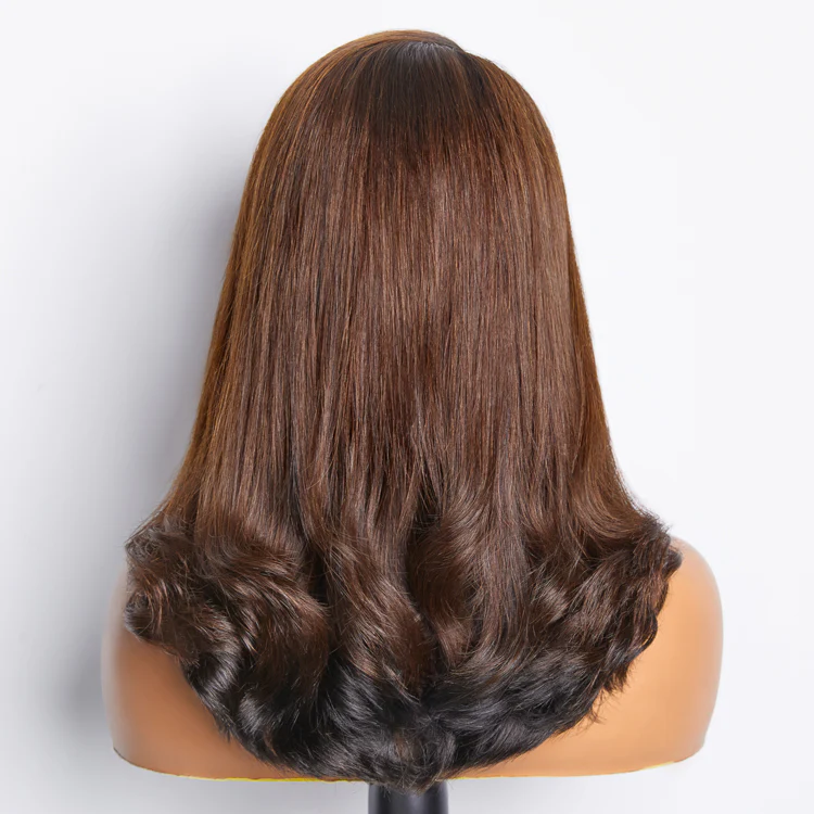 Brown with Black Peekaboo Loose Body Wave Glueless 5x5 Closure Lace Wig - Image 7