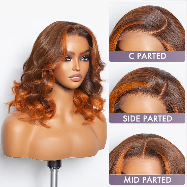 Limited Design | Ginger Highlight Ombre Loose Wave Glueless 5x5 Closure HD Lace Wig | Large & Small Cap Size - Image 4