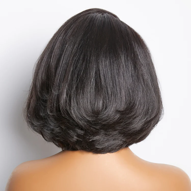 Limited Design | Toffee Brown Mix Blonde / Natural Black Layered Cut Glueless 5x5 Closure Lace Bob Wig - Image 10