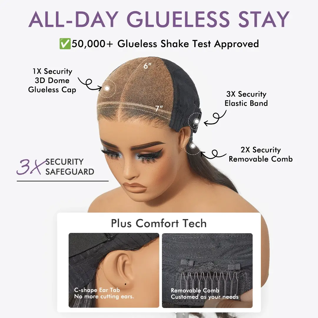 Luvme All-Day Comfort 250% Density Glueless 7x6 Closure HD Lace Loose Body Wave Long Wig Pre-Cut Lace - Image 6