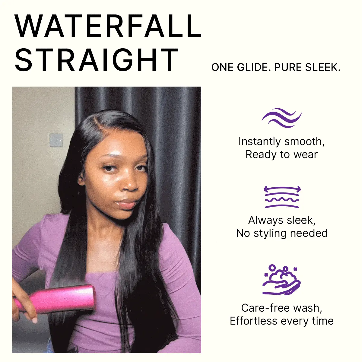 US Only | Luvme All-Day Comfort™ Wig 180% / 250% Density Bone Straight with Baby Hair PartingMax Glueless 7x6 Closure HD Lace Wig Pre-Cut Lace - Image 5