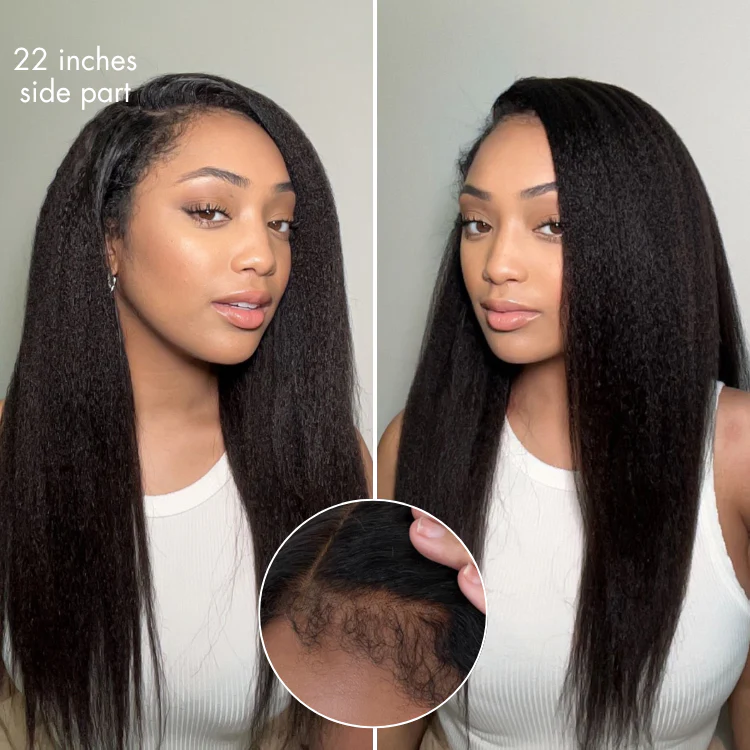 Luvme All-Day Comfort™ Wig 4C Kinky Edges Kinky Straight Glueless 7x6 Closure HD Lace Human Hair Wig Pre-Cut Lace - Image 3