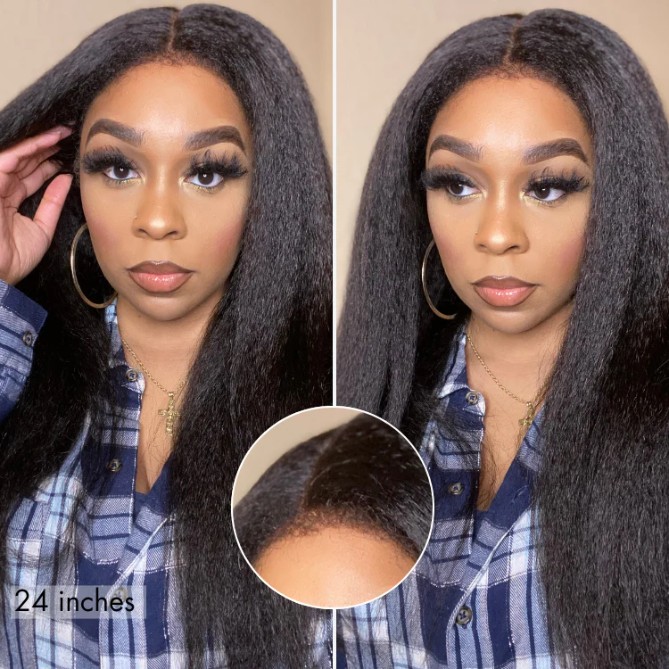 Luvme All-Day Comfort™ Wig 4C Kinky Edges Kinky Straight Glueless 7x6 Closure HD Lace Human Hair Wig Pre-Cut Lace - Image 7