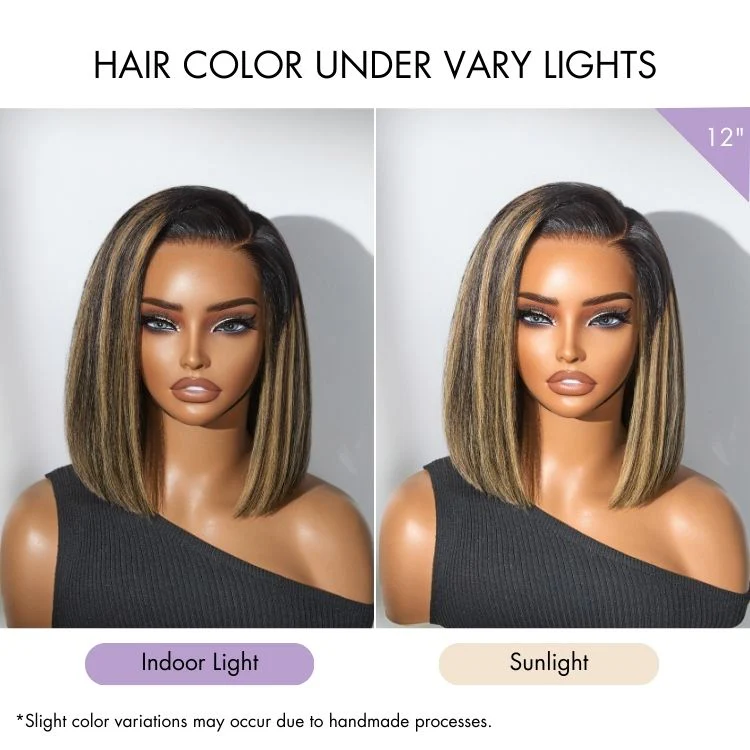 Luvme All-Day Comfort™ Wig Blunt Cut Bob Glueless Minimalist HD Lace Short Human Hair Wig Pre-Cut Lace - Image 15