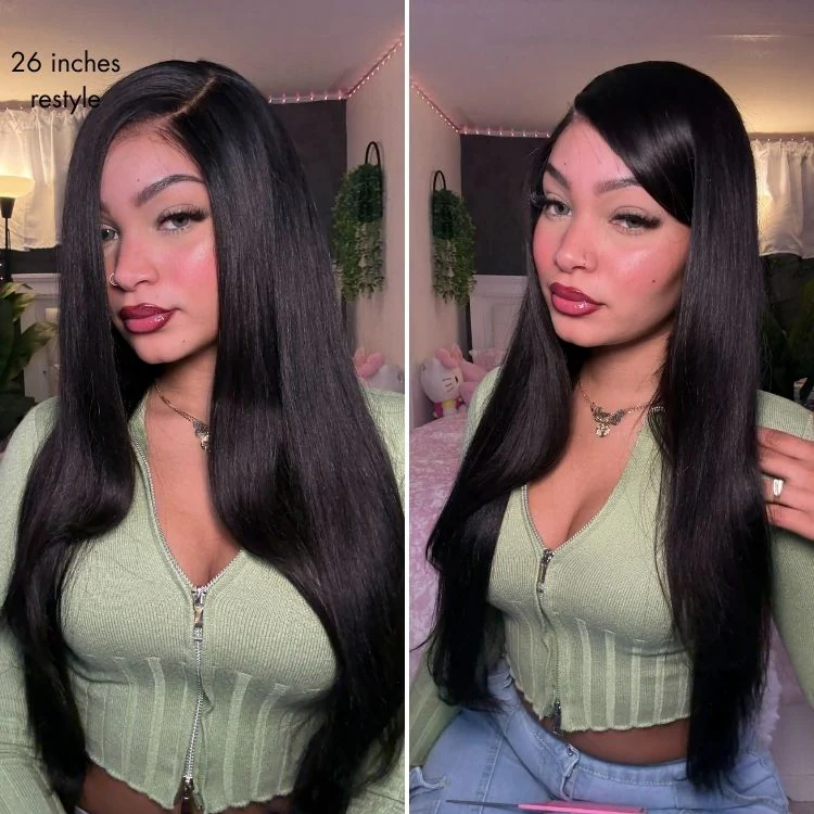 Luvme All-Day Comfort™ Wig 180% Density Butterfly Cut Layered Light Yaki Straight Glueless 7x6 Closure HD Lace Human Hair Wig Pre-Cut Lace - Image 4