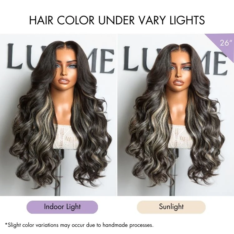 Luvme All-Day Comfort™ Wig 180% Density Platinum Blonde Highlight Loose Body Wave Glueless 7x6 Closure HD Lace Wig Pre-Cut Lace - Image 10