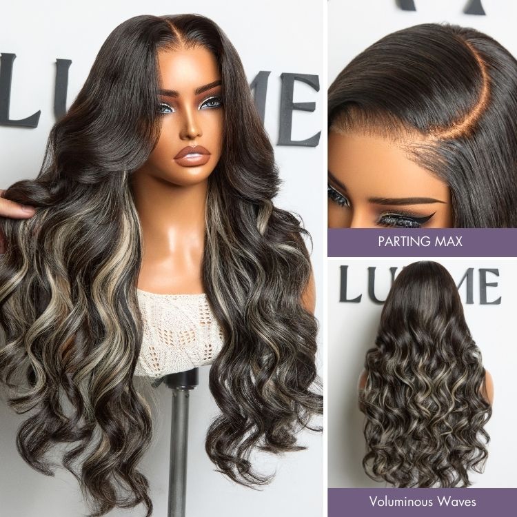 Luvme All-Day Comfort™ Wig 180% Density Platinum Blonde Highlight Loose Body Wave Glueless 7x6 Closure HD Lace Wig Pre-Cut Lace - Image 6