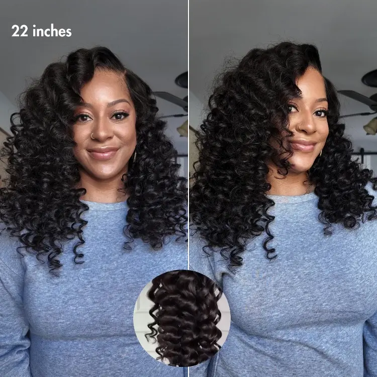 Luvme All-Day Comfort™ Wig 180% Density Bouncy Wand Curly 7x6 Closure HD Glueless Wig Pre-Cut Lace - Image 8