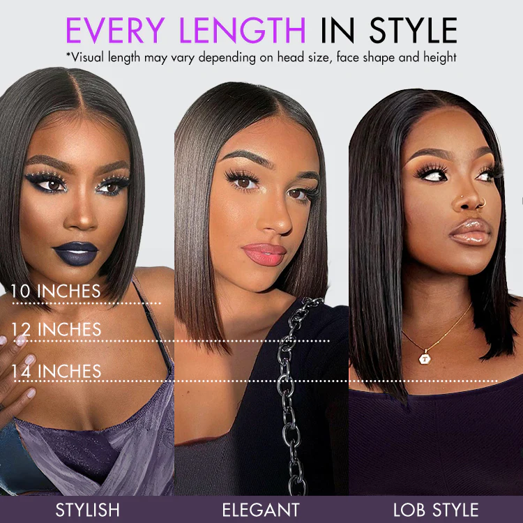 Luvme All-Day Comfort™ Wig Silky Blunt Cut Bob Glueless 7x6 Closure HD Lace Wig Pre-Cut Lace - Image 9