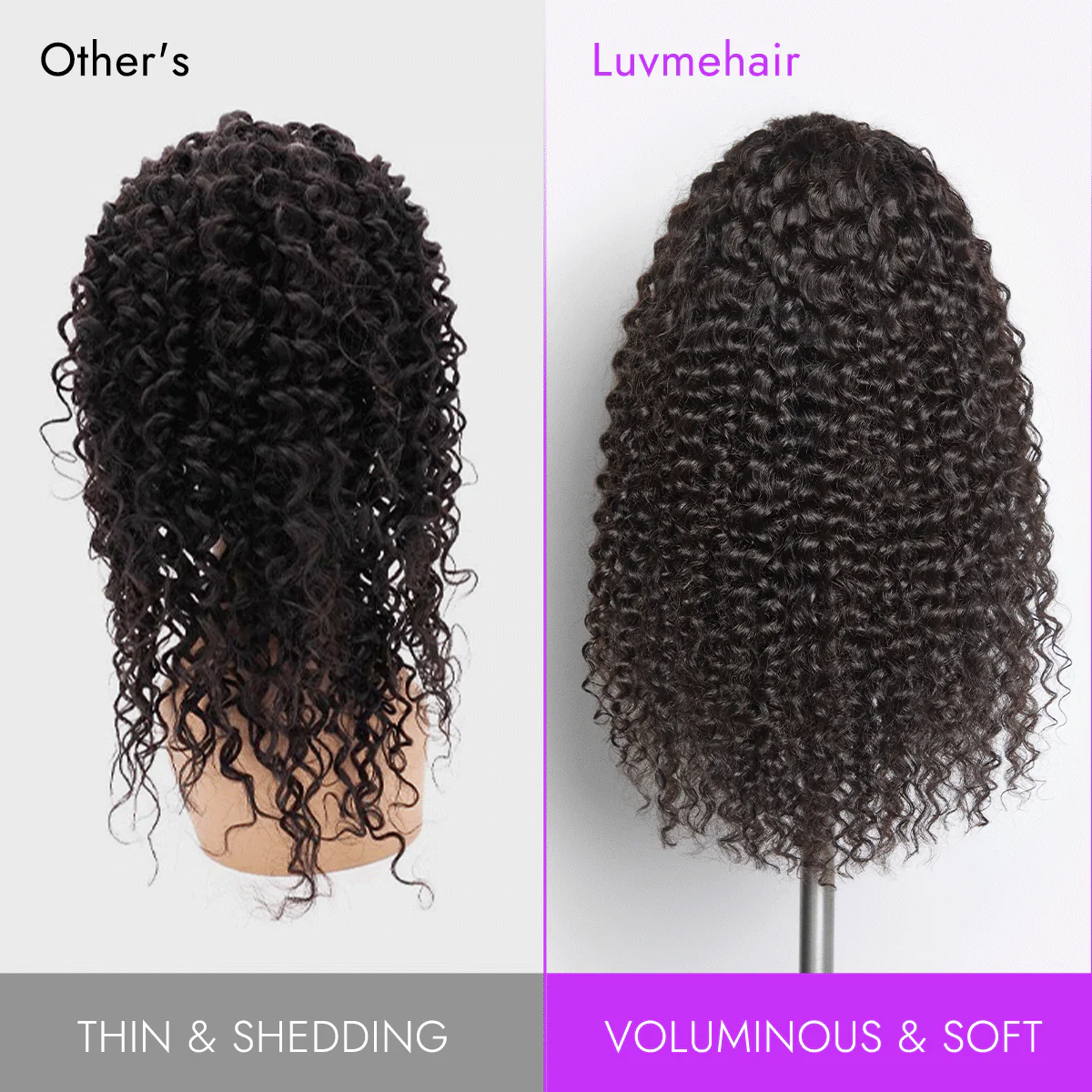 Luvme Too Easy Texture Half Wig 180% Density Fluffy Curly Glueless Flexi-Fit Drawstring Water Wave Wig - Image 6