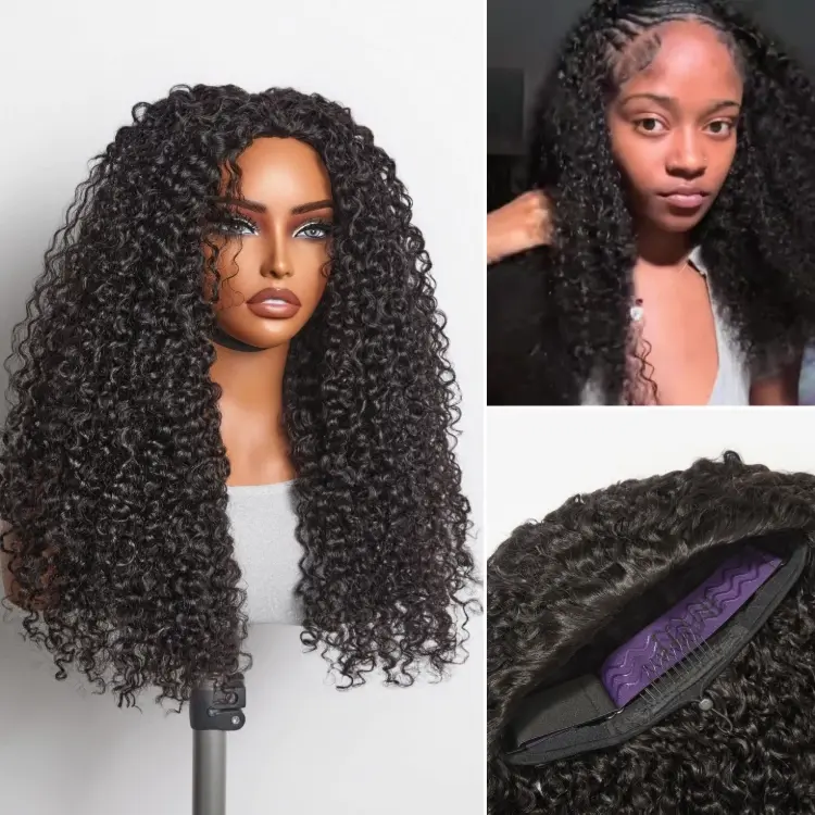 Luvme Too Easy Texture™ 180% Density Messy Burmese Curly Half Wig Glueless Flexi-Fit Drawstring Wig Beginner Friendly - US Only - Image 2