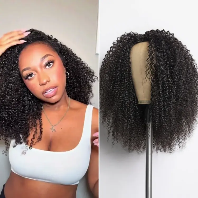 Luvme Too Easy Texture™ 3-In-1 Half Wig 180% Density Kinky Curly / Yaki Straight Glueless Flexi-Fit Drawstring Wig - Image 8
