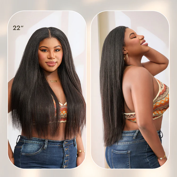 Luvme Too Easy Texture™ Wig 180% Density Kinky Curly / Yaki Straight Glueless V Part Flexi-Fit Drawstring Wig - Image 15
